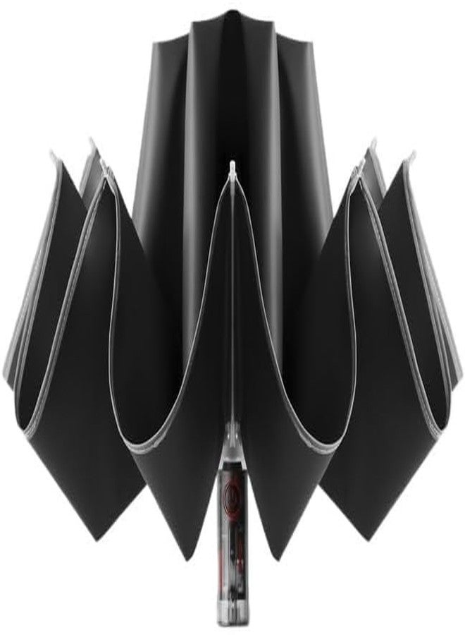 RAMNATH IMPEX RAMNATH Compact Travel Umbrella Windproof Mechanical Umbrella, Auto Open and Close Folding Umbrella with Reflective Strip,Transparent Handle Umbrella Sun & Rain Umbrellas for Women, Men. - Image 2